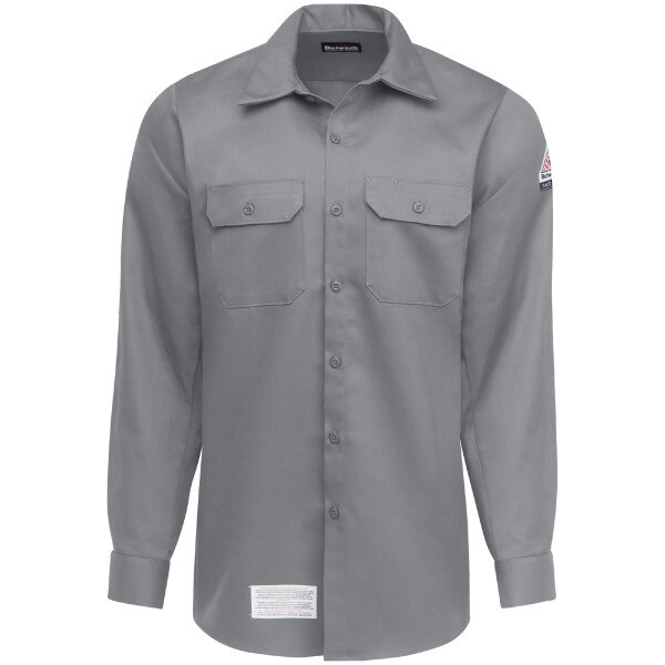 Bulwark FR Dress Uniform Shirt in Excel-FR ComforTouch in Gray